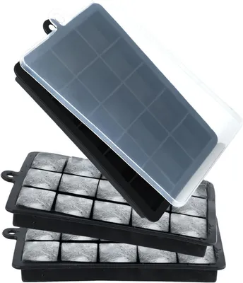 Image de Moules à glaçons en silicone, bac à glaçons en silicone, moules à glaçons avec couvercle - lot de 3, empilables, pour glaçons sphériques, whisky, cocktails et café