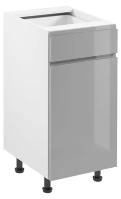 Produktbild von Glanzia Unterschrank 40 cm D40S1-P – Grau Hochglanz – Rechts