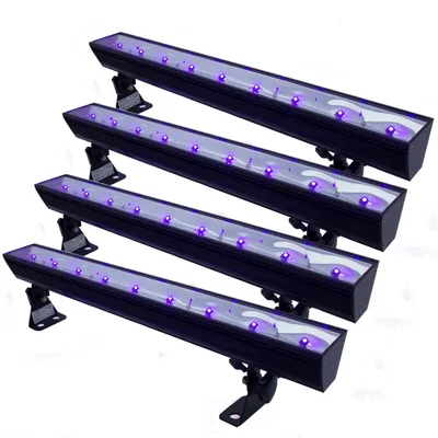 Produktbild von UV50LED BAR 4er Set - 9x3W Schwarzlicht Bar - Metallgehäuse schwenkbar
