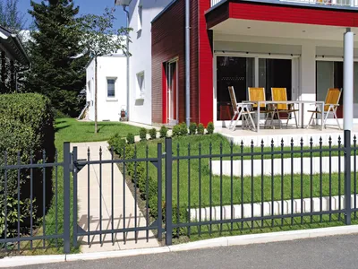 Immagine prodotto di Alberts 510497 Set per cancello doppio Chaussee, da incassare nel calcestruzzo, antracite, altezza 120 cm, larghezza 3 m