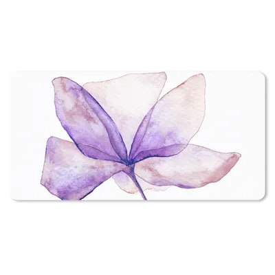 Produktbild von MuchoWow® Schreibtischunterlage Blumen - Aquarell - Lila 80x40 cm - XXL Mauspad - Gaming Mauspad