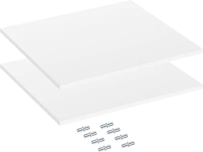 Produktbild von KOMTO Einlegeböden für Schränke Weiß Regalboden mit Befestigung Einlegeboden Kleiderschrank Spanplatte für Cube Modulschränke Platte 566 х 510 х 16 mm