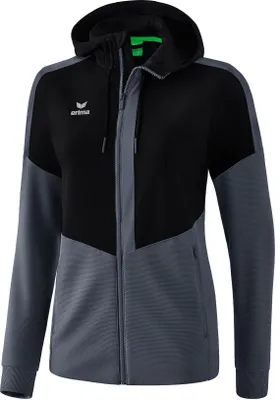 Produktbild von erima Squad Trainingsjacke mit Kapuze 34 schwarz/slate grey