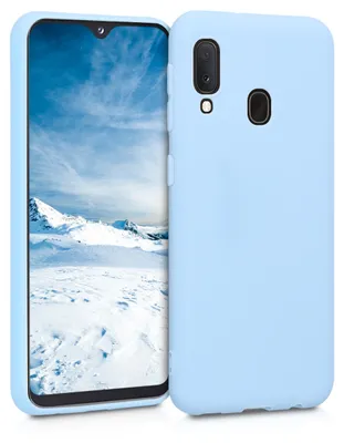 Produktbild von kwmobile Handyhülle für Samsung Galaxy A20e Hülle - TPU Case - Kabelloses Laden - Schutzhülle Cover in Hellblau matt