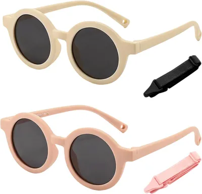 Produktbild von Baby Sonnenbrille 0-3 Jahre, polarisiert, UV400, weicher Silikonrahmen, mit Band, für Babys