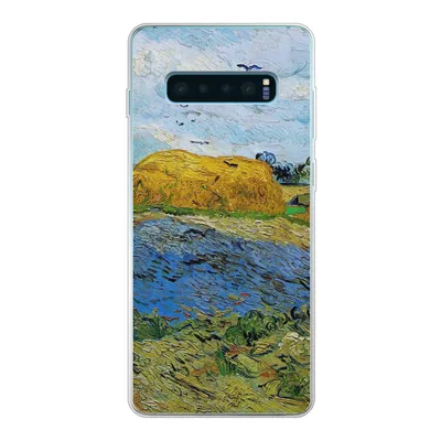 Produktbild von MuchoWow® Handyhülle Schutzhülle Hülle für Samsung Galaxy S10 Plus Heuballen unter einem regnerischen Himmel - Vincent van Gogh Silikon Softcase Handy Hülle - Schutzhülle