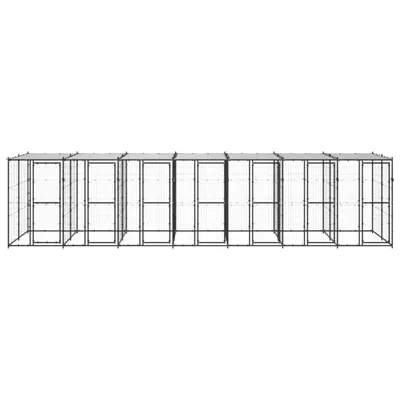 Produktbild von vidaXL Outdoor-Hundezwinger Stahl mit Überdachung 16,94 m²