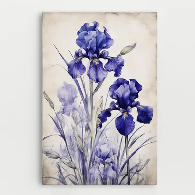Produktbild von ARTHUB® Leinwandbild 20x30 cm, Irises Painting | Wohnzimmerdekoration, Hängende Bilder, Wanddekoration, Heimdekoration, Blumen, Iris