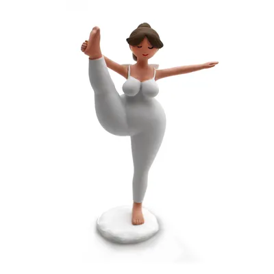 Produktbild von Yoga Engel stehend Weiß – Dekofigur Frau in Yogapose aus Polyresin 14 cm | Geschenk für Yoga Fans