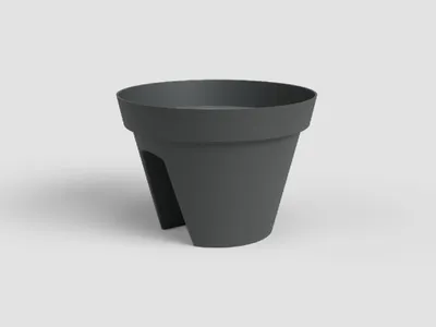 Obrázek produktu pro Artevasi Květináč CAPRI, na zábradlí, 30 cm, plast, tmavě šedá
