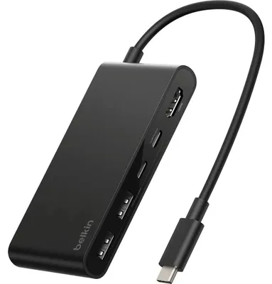 Produktbild von Belkin CONNECT USB-C 5-in-1 mit Dual USB-C Ports,sw.  AVC022hqBK