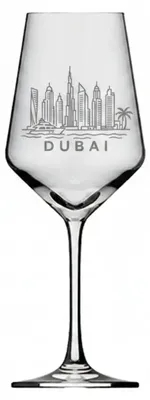 Produktbild von Weinglas Gravur Dubai 350ml spülmaschinenfest für Rot- und Weißwein