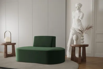 Productafbeelding van Design fauteuil MILOT, bekleed met stof Opera Velvet, kleur groen