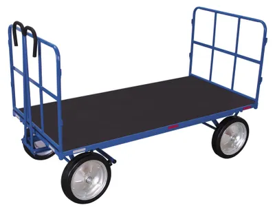 Produktbild von VARIOfit Handpritschenwagen mit 2 Rohrgitterwänden und Vollgummibereifung 1140x800mm