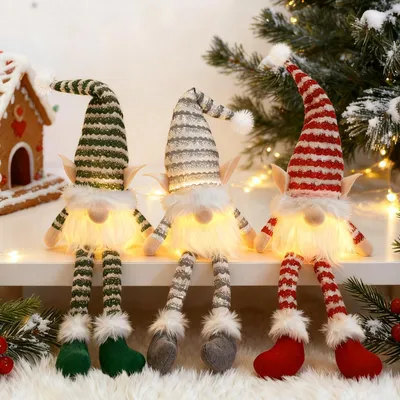 Produktbild von Wichtel Figuren - Mit LED-Beleuchtung - Weihnachtsdekoration für Innen - 3 Stück Set