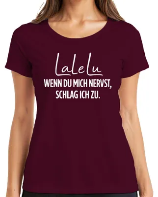 Obrázek produktu pro Lalelu Když mě naštveš, tak tě praštím Vtipné sarkastické dámské tričko, vínová, L