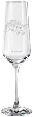 Produktbild von Mr. & Mrs. Panda Glas Schildkröte Marschieren - Transparent - Geschenk, Schildkröten, Champagnerglas, Sektglas, Inspiration, Abenteuer, Trinkglas, Sektflöte, Urlaub