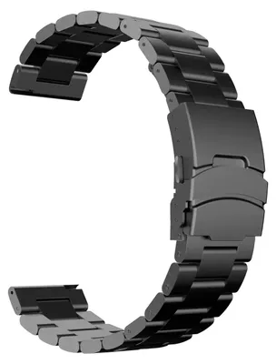 Image de Bracelet pour montre connectée - Watch 2 Pro - Acier inoxydable - 22 mm - Fermeture métallique - Noir