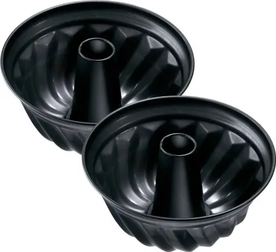Image de Lot de 2 moules à gâteaux 22/22 cm en acier Black metallic Black mettallic Zenker  Black mettallic