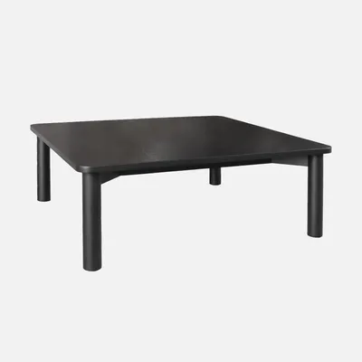 Produktbild von sweeek - Quadratischer Couchtisch Heveaholz und Eichenfurnier - Schwarz