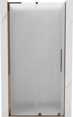 Produktbild von Mexen Velar L Schiebetür Duschabtrennung 100 cm, Mattglas, Roségold - 871-100-003-31-60