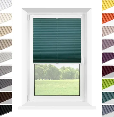 Produktbild von Mardom | Plissee - Ohne Bohren - 100 x 120 cm - Türkis - Klemmfix - Halbtransparent - Halbverdunkelnde Einfarbig - Sichtschutz