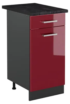 Immagine prodotto di Mobiletto base cucina Vicco R-Line Rosso lucido/Antracite 40 cm piano di lavoro Antracite, Model 61030