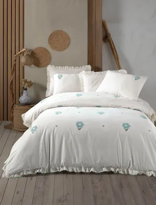 Obrázek produktu pro L'Essentiel Linge de Maison, Florita - Mint, sada přehozů na dvoulůžko, mátová, 100% BAVLNA, 240 x 260 cm