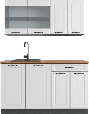 Productafbeelding van Eenpersoonskeuken Vicco R-Line Wit Landhuis 140 cm , WB Eik, Model 43285