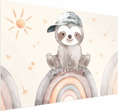 Produktbild von Posterpapier Poster - Little Animal Among Stars and Rainbows 42x29.7 cm Für Kinder e-C-10060-ao-a