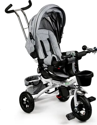 Image de Tricycle de luxe pivotant à 360° avec cabine grise ECOTOYS