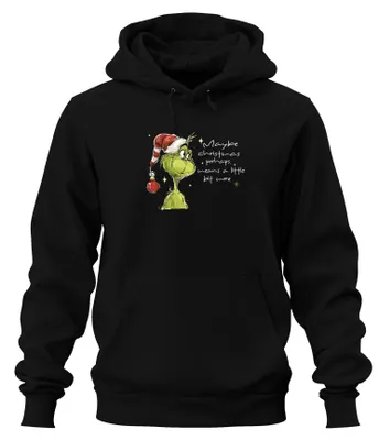 Produktbild von Maybe Christmas means a little bit more Grinch Hoodie Kapuzenpullover, Schwarz, XXL
