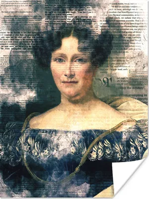 Produktbild von MuchoWow® Poster Johanna Henriette Engelen - Dubois Drahonet - Collage 60x80 cm - Schlafzimmer Dekoration