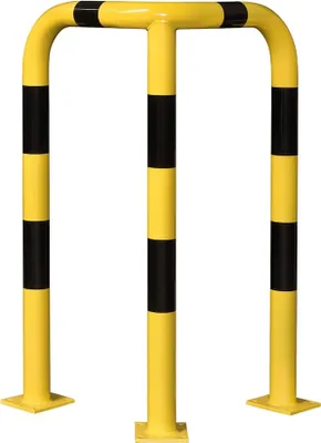 Produktbild von PROREGAL Eck-Rammschutz-Bügel | HxBxT 120x60x60cm | Rohr-Ø 7,6cm | Kunststoffbeschichteter Stahl | Schwarz-Gelb