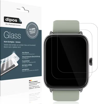 Produktbild von 2x Schutzfolie für Noise ColorFit Pro 3 Alpha - Anti-Shock 9H Folie dipos Glass Kunststoffglas