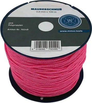 Produktbild von MMXX Lot-Maurerschnur 100 m Rolle, 2,0 mm, pink-fl., Polypropylen