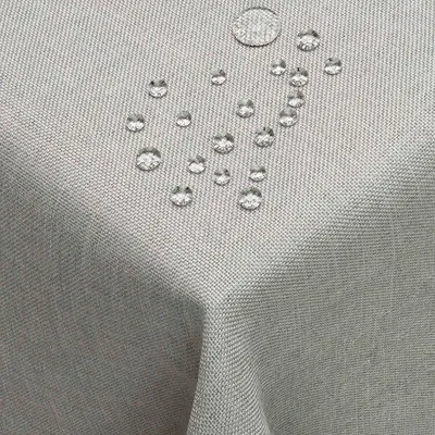 Immagine prodotto di DecoHomeTextil Tovaglia effetto lino grigio chiaro, quadrata 110 x 110 cm con motivo a fiori di loto, lavabile