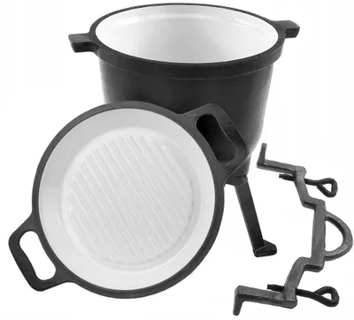 Produktbild von Jagdkessel emailliert stehend Kamin Topf Grill 8L