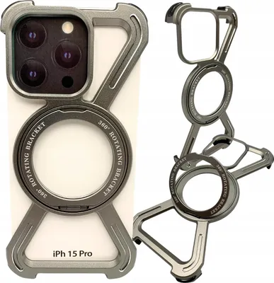 Immagine prodotto di Custodia per Iphone 15 Pro Custodia blindata Magsafe Metal Titanium 360 Holder