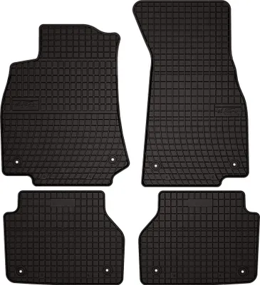 Produktbild von Gummifußmatten passend für Audi A7 C8 (Sportback, Bj. 2018-) – schwarz, passgenau, mit Befestigungen set 4 Stk. - Gummi-Automatten