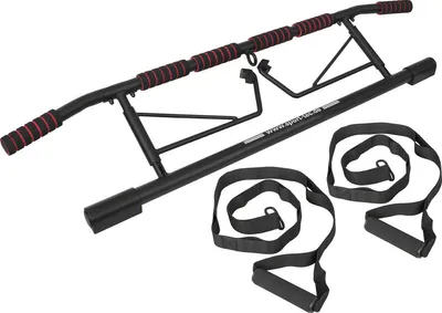 Produktbild von Sport-Tec Türreck Klimmzugstange klappbar, 117x28 cm, inkl. 2 Power Ropes + 2 Karabinerhaken