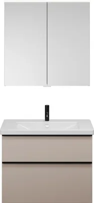Produktbild von burgbad Eqio Set, bestehend aus Spiegelschrank, Keramik-Waschtisch und Waschtischunterschrank, Breite 830mm, SFAN083F6583C0001G0252