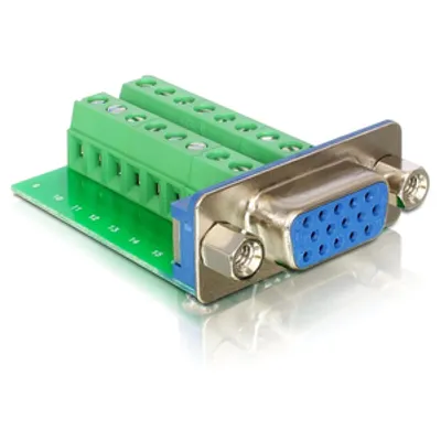 Produktbild von DeLOCK Adapter VGA female > Terminal Block 16pin, 16pin, Grün