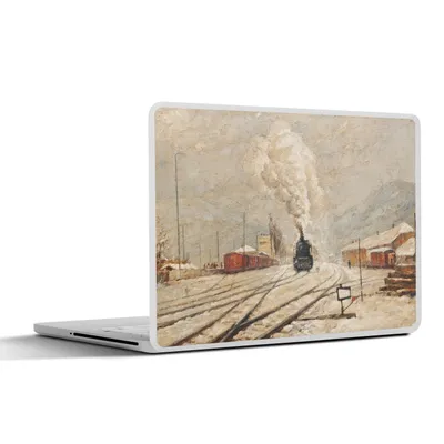 Produktbild von MuchoWow® Laptop Aufkleber Sticker Cover Zug - Schnee - Winter 36.5x27.5 cm - Laptop-Sticker