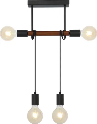 Produktbild von Globo Lighting Deckenleuchte Metall schwarz matt, 4x E27