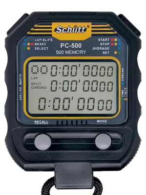 Produktbild von Schütt Stoppuhr PC-500 | Dreizeiliges Display | 500 Memory | Timer & Pacer | Druckpunktmechanik | Stoß- und Spritzwasserfest | Sport