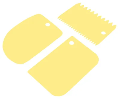 Immagine prodotto di 3 pezzi, spatole per decorare torte, spatole per crema, utensili per pasticceria, spatole morbide, per uso in cucina (giallo)
