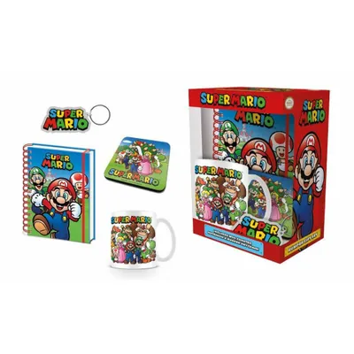Image de Luksusowy Zestaw Prezentowy Super Mario z Kubkiem, Breloczkiem i Notatnikiem