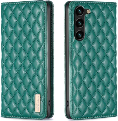 Produktbild von Galaxy S23+ Hülle, Elegant Bookstyle Flip Leder Kartenfächer Schutzhülle mit Ständer für Samsung Galaxy S23+ Grün