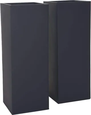 Produktbild von VIVANNO Pflanzkübel Zink BLOCK Säule, Anthrazit matt - 29x29x80 cm